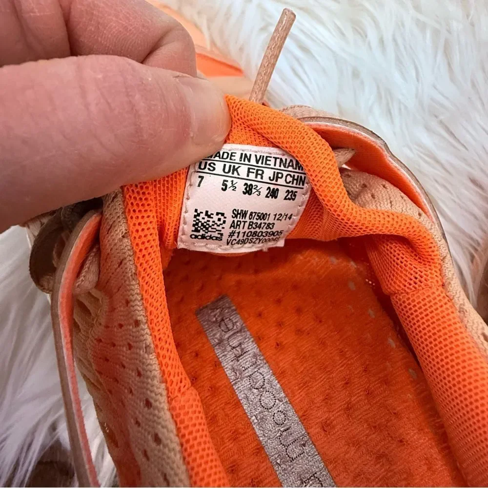 Adidas by Stella McCartney Peach Sneakers with Orange Accents - Size 7